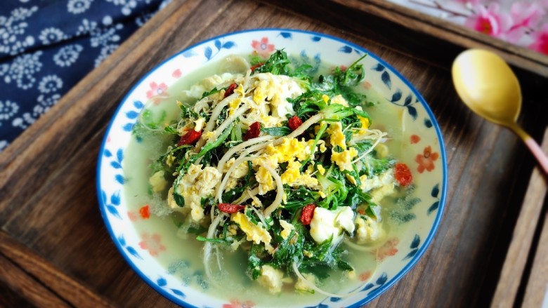 荠菜鸡蛋汤,敏茹意作品~野菜鸡蛋汤