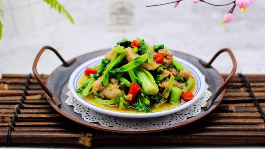 蒜香花肉小苔菜