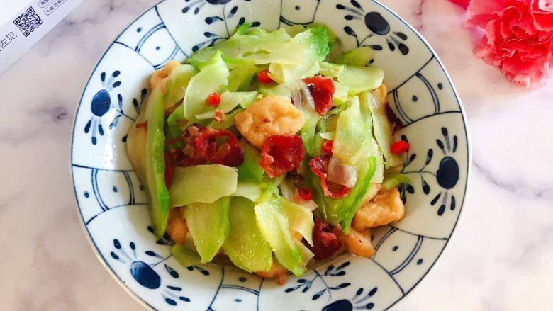 小米椒腊肠儿菜油豆腐,非常美味