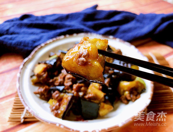 东北肉末烧茄子,尝一口,美味极了!