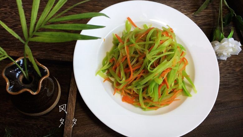 清炒莴笋丝,成品,非常爽脆