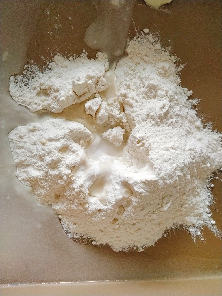 青蛙🐸挤挤包,在等待面团基础发酵的时候我们来做B面团,也就是青蛙🐸的眼睛👀,把B材料全部混合均匀;