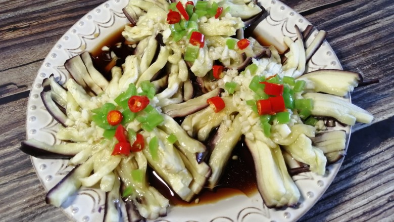 菊花茄子,成品图,菊花茄子