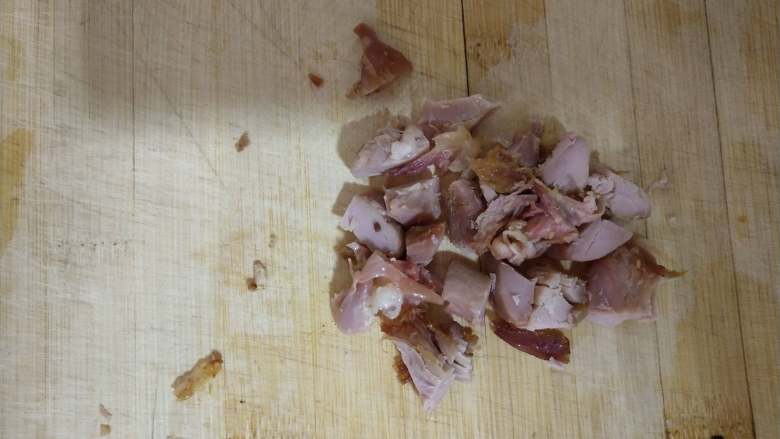 鸭香菠菜咸挞,手撕鸭腿切小丁