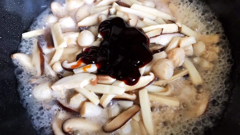 蚝油双菇仙贝丁,我加了这么多