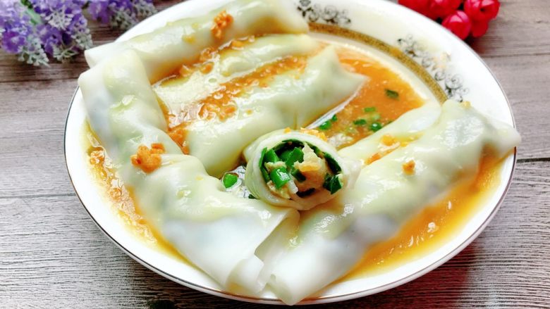 韭菜卷粿,香而不腻,成品。