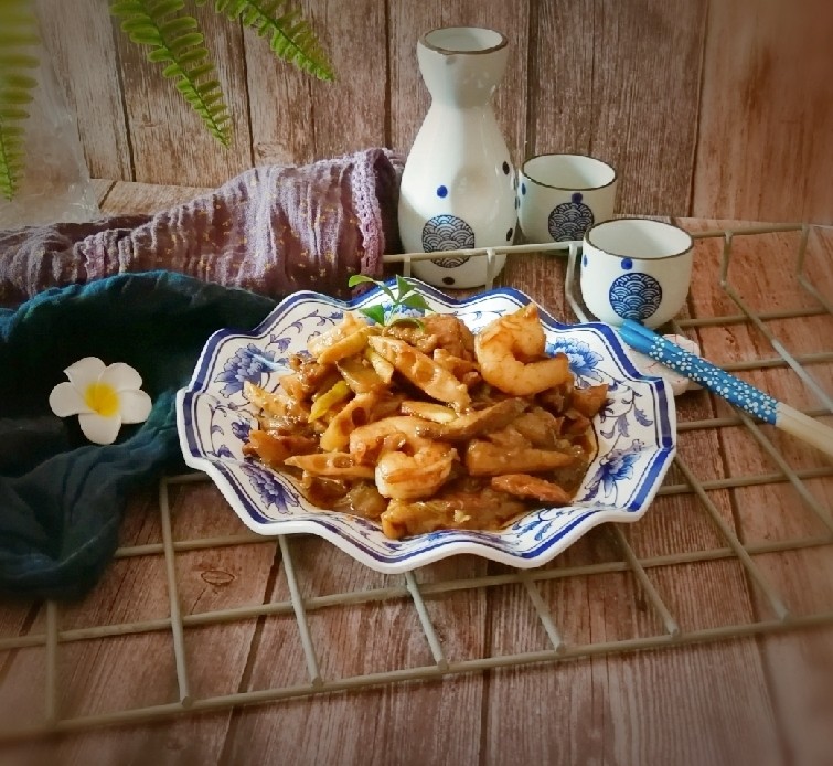 酱香春笋虾仁茄条