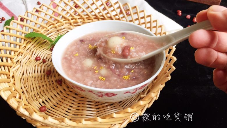 红豆小圆子糖粥,完成。