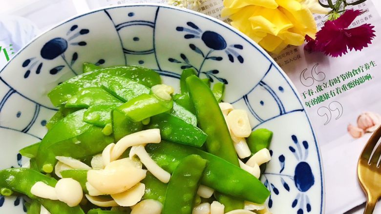 百合玉菇荷兰豆,清爽好吃有营养