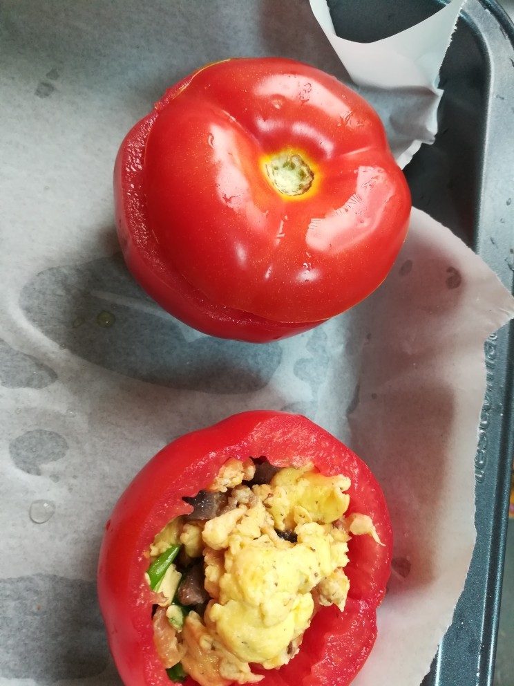 高考食谱,惊艳好吃的海参西红柿盅,加满,盖上“盖子”