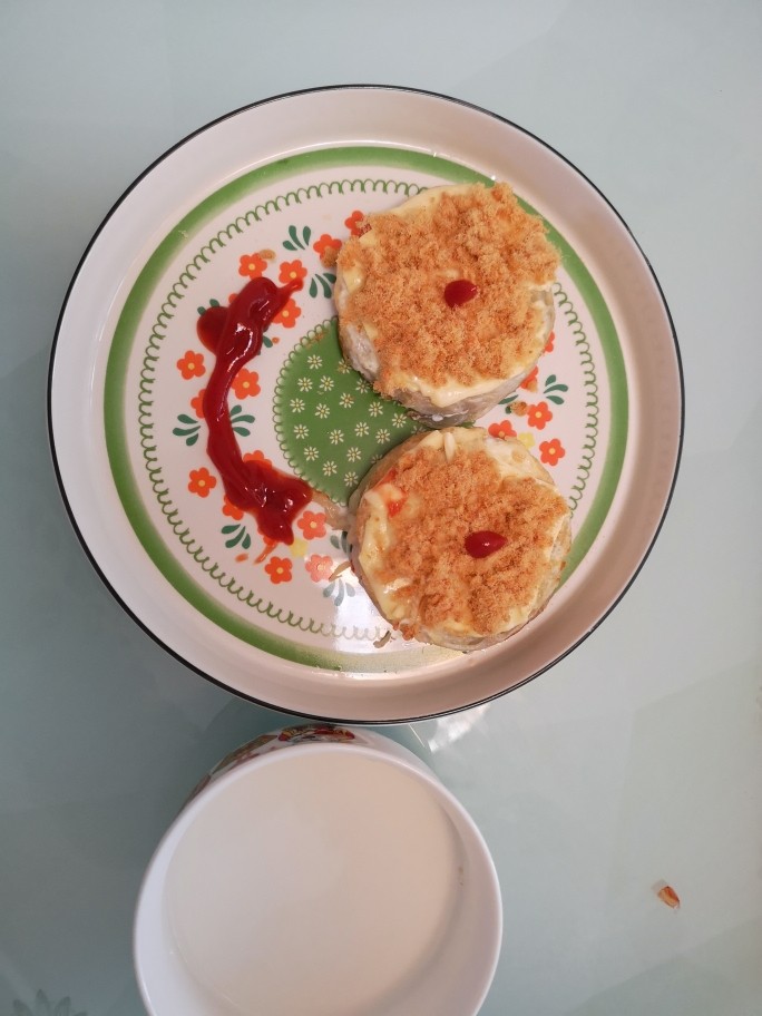 土豆鸡蛋芝士肉松饼,完成