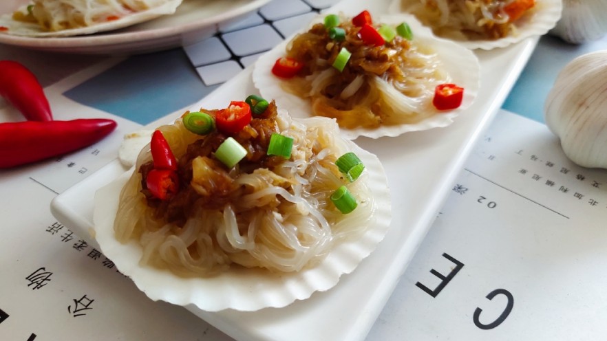 蒜蓉粉丝蒸扇贝电饭煲版本