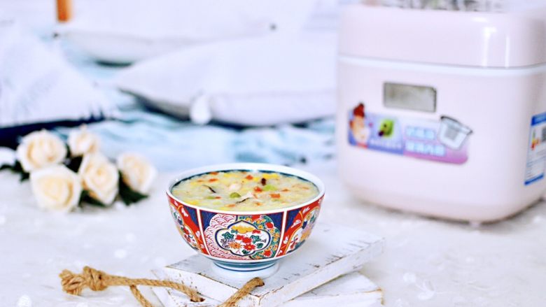 海虾时蔬双米粥(宝宝辅食),成品一