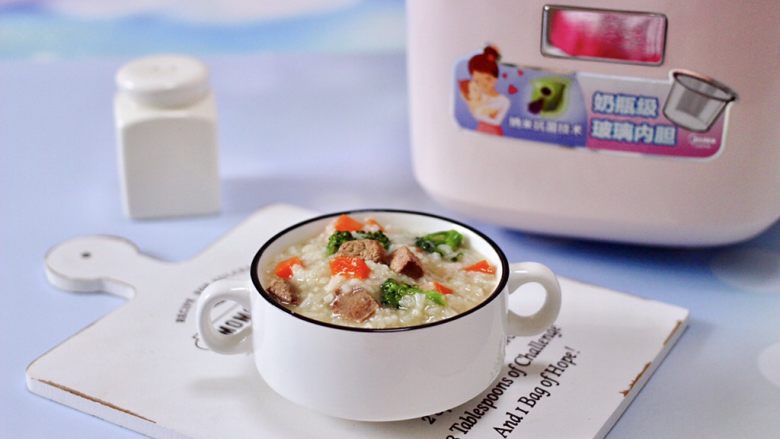 西兰花猪肝粥(宝宝辅食),成品一