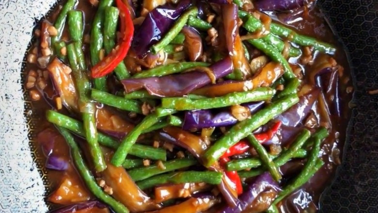 茄瓜炒豆角