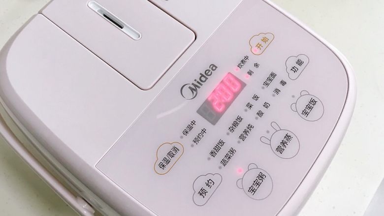 藜麦南瓜小米粥,选择“宝宝粥”程序,时长2小时。