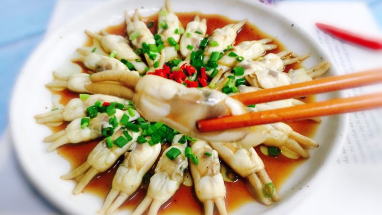 葱油蛏子,色香味具全,鲜美可口