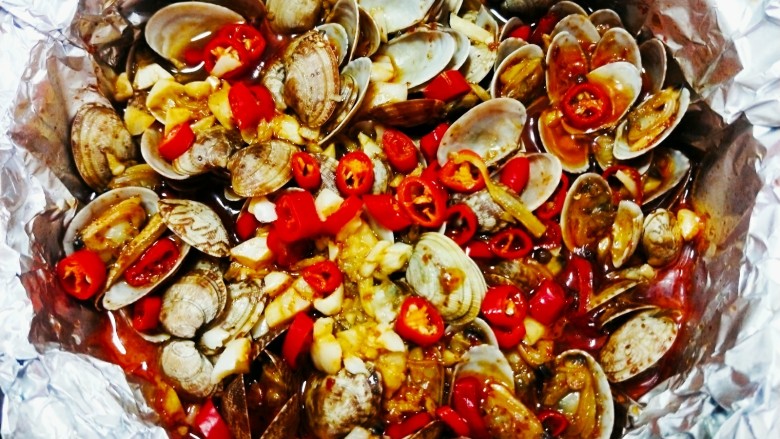 锡箔金针菇花甲,简单好吃,成品图