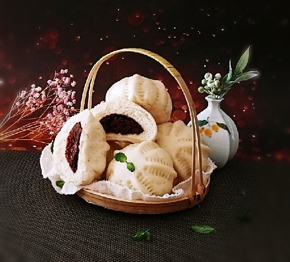 豆沙花包,切开看看吧 暄软可口