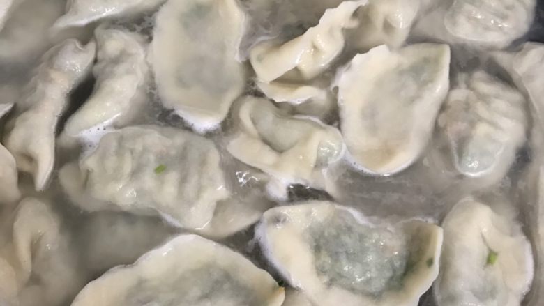 宋小助的韭菜虾仁饺子,开水下锅煮饺子,一般煮三开就差不多熟了