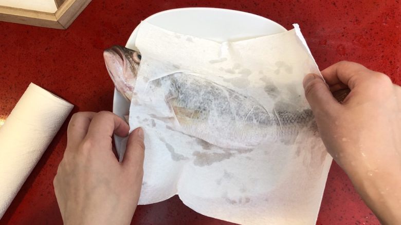 泰式青柠蒸鱼∣鲜嫩口感酸甜开胃,鱼洗净,用厨房纸吸干水份。