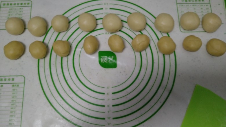 绿豆酥饼,平均分成9份,醒10分钟。。