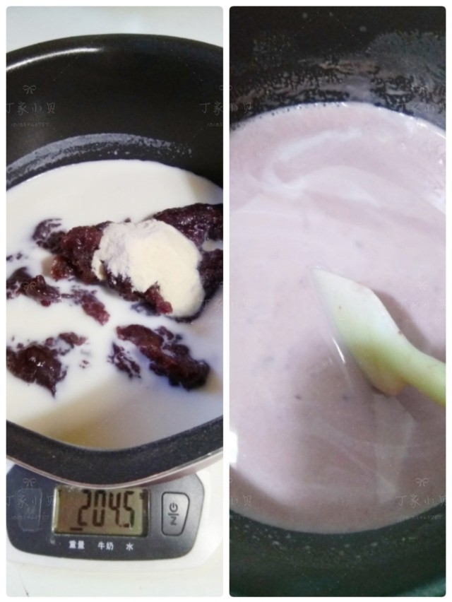 健脾补血之红豆牛奶冻糕(寒天粉版快手简易),把200克豆沙,250克牛奶,4克寒天粉秤重后放入不粘锅,并且搅拌均匀。
切记:寒天粉必须同步加入,寒天粉必须同步加入,寒天粉必须同步加入,重要的事情说三遍