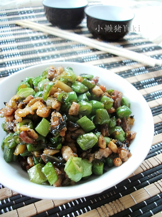 榄菜肉末四季豆