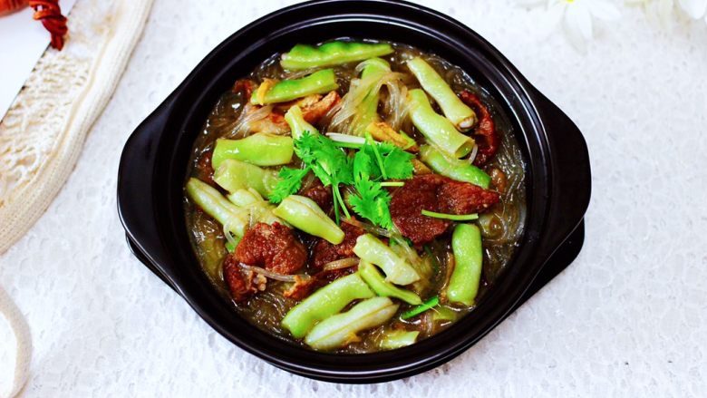 芸豆肉片炖粉条,成品一