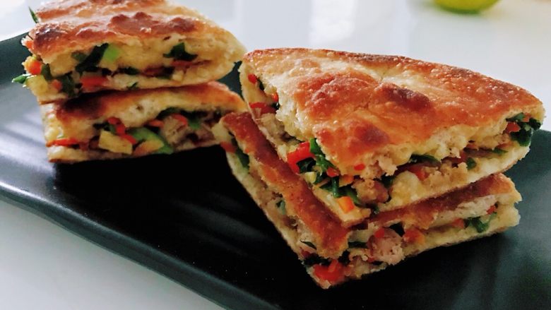 莜麦面馅饼,成品。