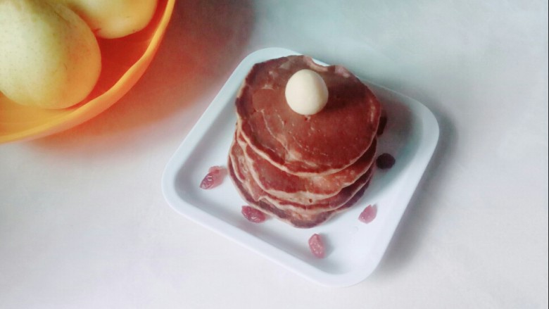 果香松饼,甜美的果香松饼。