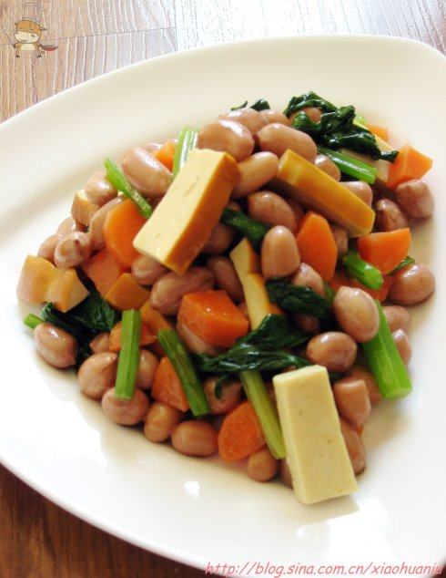 小花生炝熏豆干芹菜 
