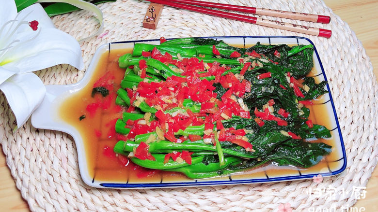 蚝油芥兰,红绿搭配,很有食欲哦!