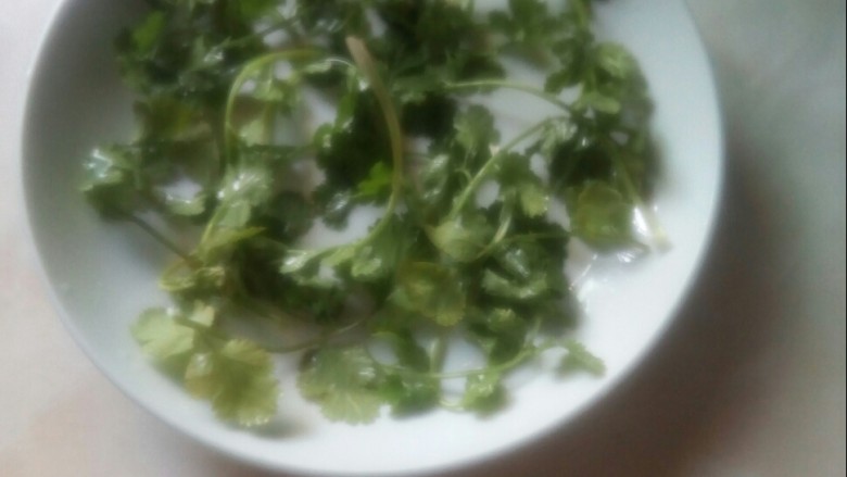孜然蘑菇,小香菜铺入盘中,打底。