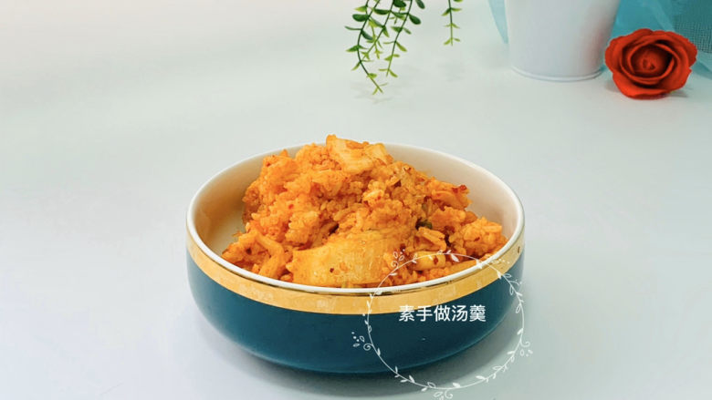 韩式泡菜炒饭,一碗鲜香咸辣的白菜炒饭你要不要来一碗？