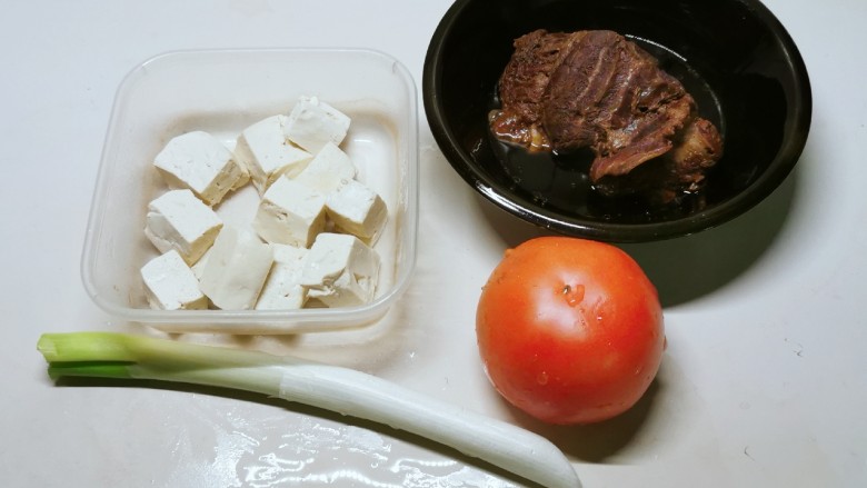 牛肉炖豆腐,食材准备