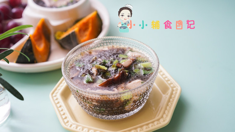 12个月以上紫菜鸡肉汤,鸡肉也可以换成猪里脊肉