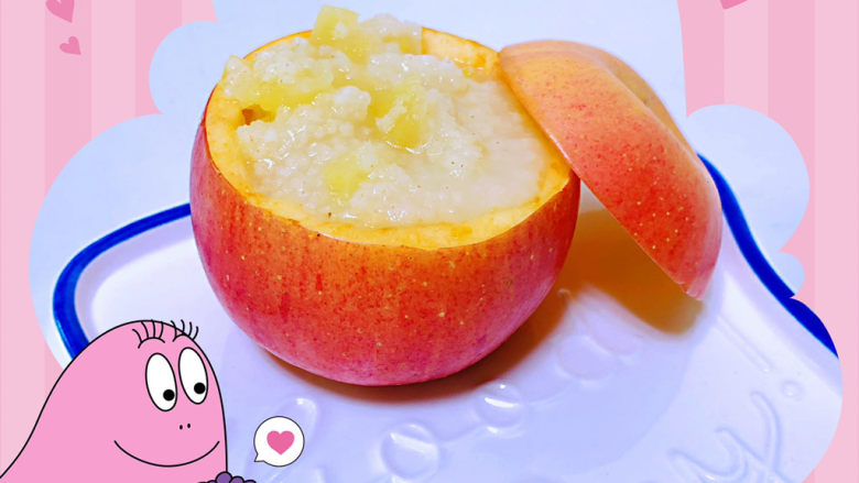 苹果小米粥,苹果🍎小米粥,甜甜的,酸酸的,带有苹果香气哦!