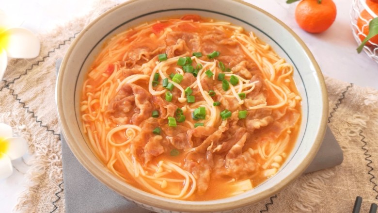 金针菇牛肉卷,汤汁拌米饭也是棒棒哒!