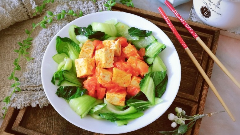 油菜豆腐,可以上桌了