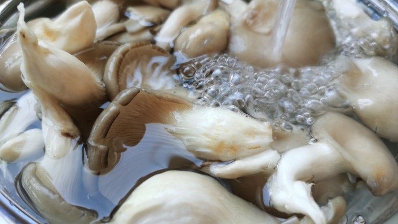 炸平菇(多口味超详细),用清水仔细清洗干净的