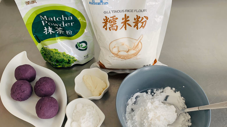 抹茶青团,准备材料