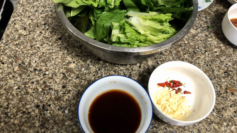 蚝油油麦菜➕柳塘新绿却温柔,全部食材准备好