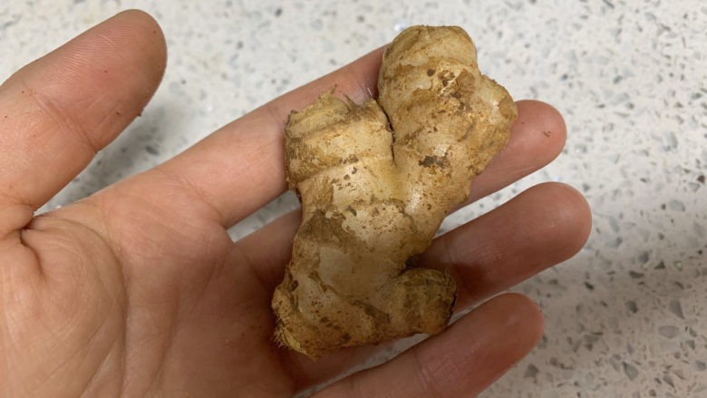 盐焗手撕鸡,沙姜一小块,切片