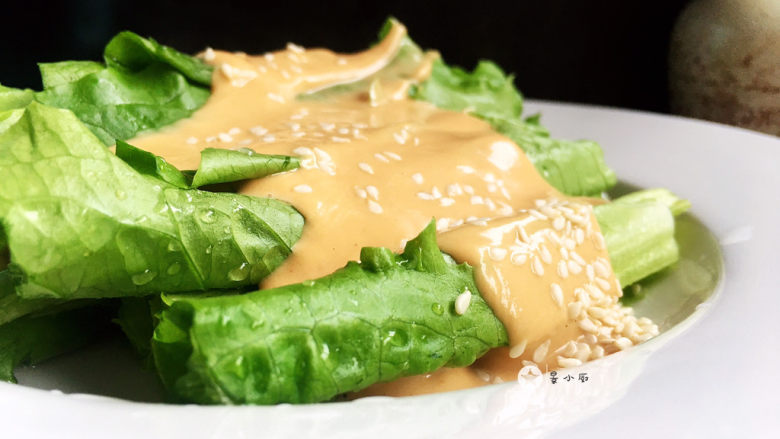 麻酱油麦菜,成品,上桌品尝吧