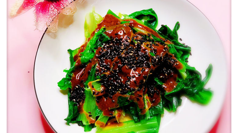 麻酱油麦菜,芝麻酱油麦菜,完成啦!!!