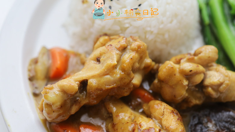 12个月以上辅食咖喱鸡腿饭,配料可以自己家里有什么加什么