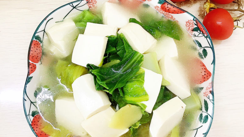 芥菜豆腐汤,煮开
