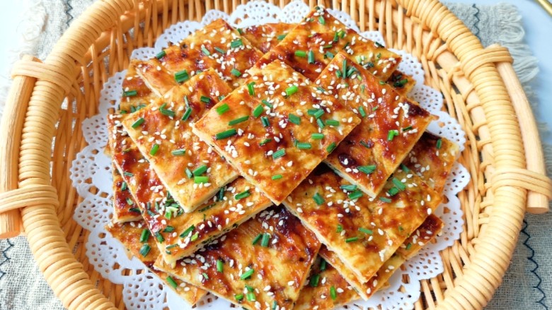 小蒜酱香饼,一顿早餐两个饼吃光光啦!