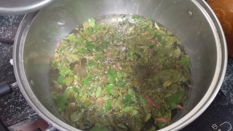 江南美食,我敢肯定,你一定没吃过这么丑,但也香喷喷的乌饭,下锅煮,多煮一会儿哈,这样汁水才浓厚一点儿